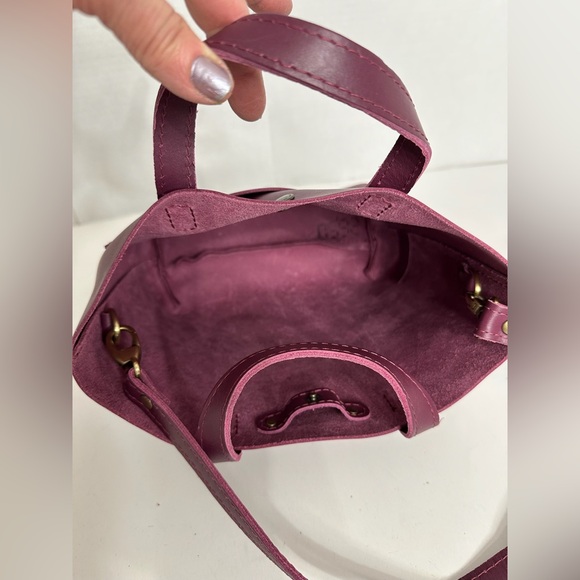 NEW Portland Leather Goods Mini Crossbody Snap Top in Color Lollipop Purple - Picture 2 of 12
